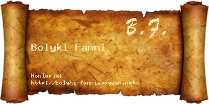 Bolyki Fanni névjegykártya